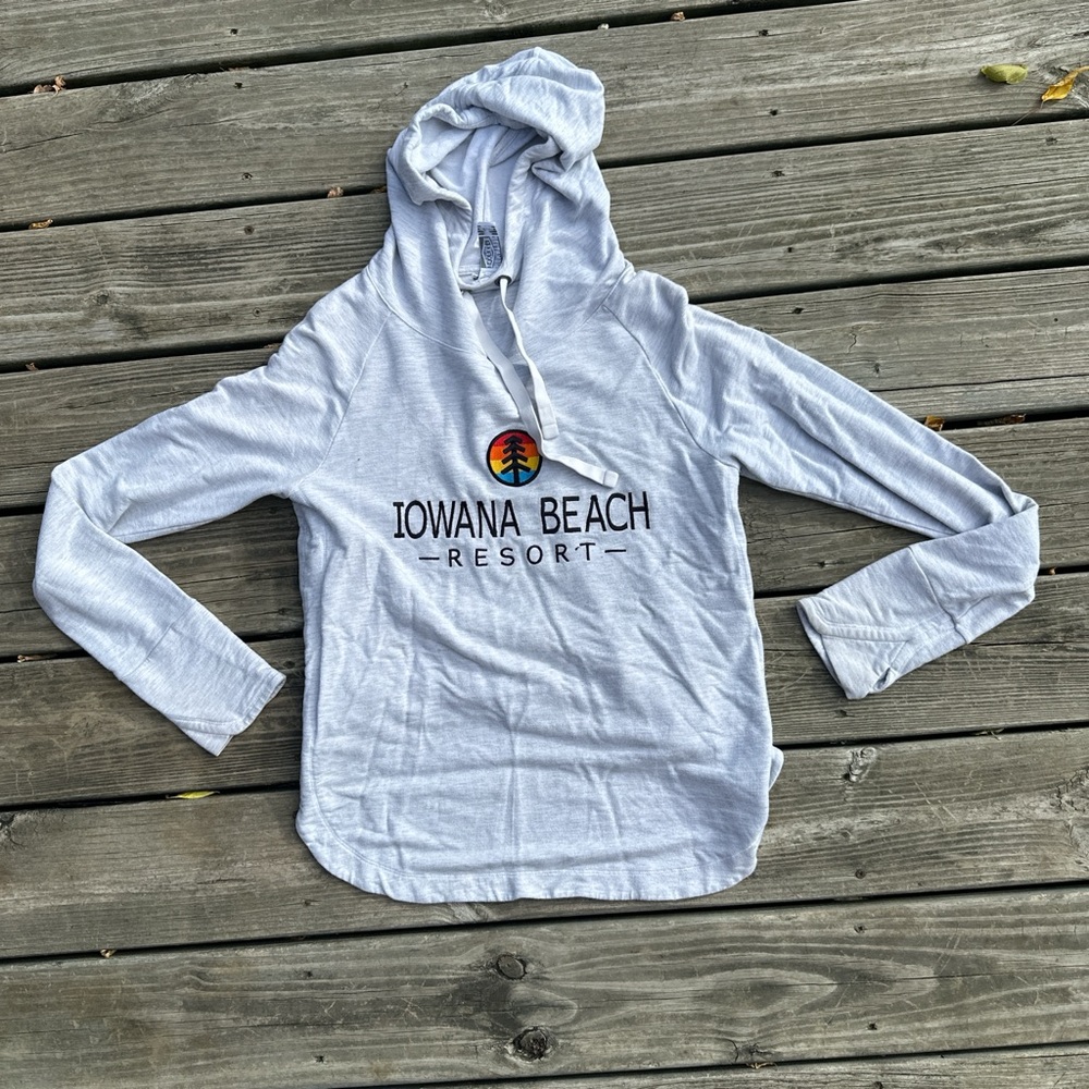 Signature Gray Hoodie with Iowana Beach‎ Resort Logo